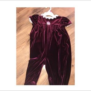 VINTAGE Size 3t velvet holiday Christmas jumpsuit